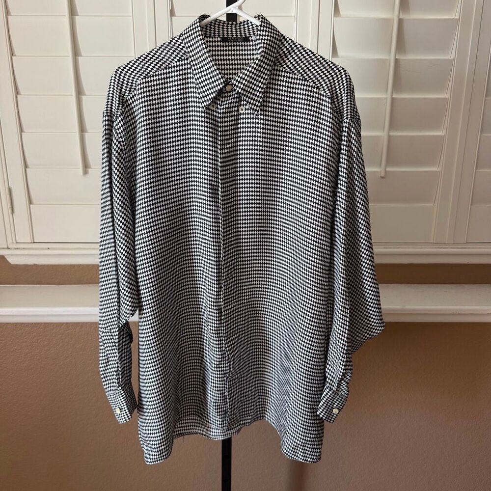 Vintage Versace Classic V2 Button Down Silk Shirt Sz L Made On Italy 90s Luxury